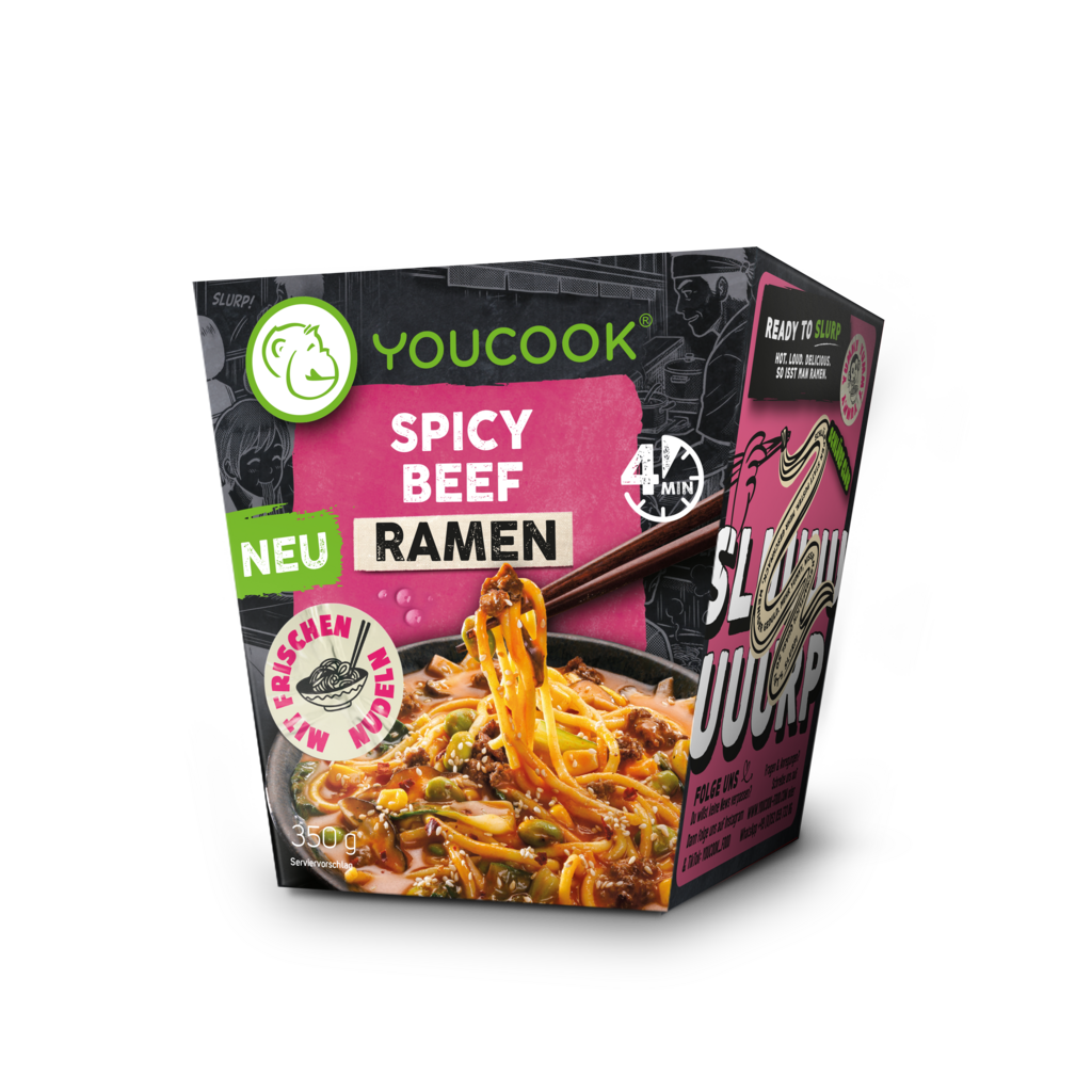 YOUCOOK Spicy Beef Ramen Verpackung